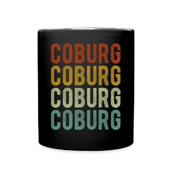 Coburg Stadt Retro Vintage - Tasse einfarbig - Schwarz - Vorne