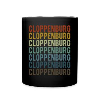 Cloppenburg Stadt Retro Vintage - Tasse einfarbig - Schwarz - Vorne
