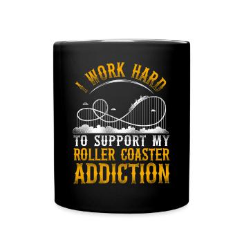 Roller Coaster Vintage I Work Hard - Full Colour Mug - black - Front