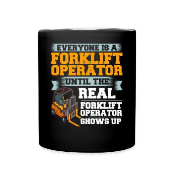 Gabelstapler Fahrer Stapler Hubstapler Hubwagen - Tasse einfarbig - Schwarz - Vorne