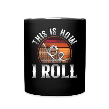 Roller Coaster Vintage Retro This - Full Colour Mug - black - Front