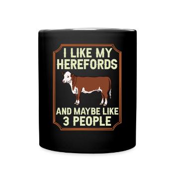 Hereford Vache Bovins Bull Élevage bovin Agriculteur - Mug uni - noir - Devant