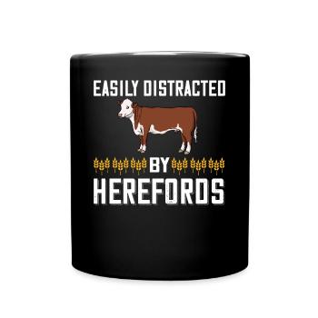 Hereford Vache Bovins Bull Élevage bovin Agriculteur - Mug uni - noir - Devant