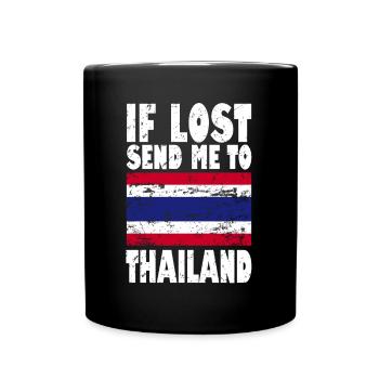Thailand Flagge Spruch - Tasse einfarbig - Schwarz - Vorne