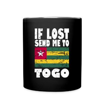 Togo Flagge Spruch - Tasse einfarbig - Schwarz - Vorne