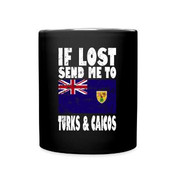 Turks and Caicos Islands Flag Saying - Full Colour Mug - black - Front