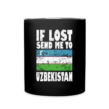 Drapeau de l’Ouzbékistan - Mug uni - noir - Devant