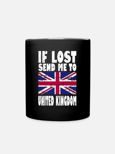 UK Flag Slogan - Full Colour Mug - black