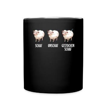 Fotografie Schafe und Schafe gestochen Schafe - Tasse einfarbig - Schwarz - Vorne