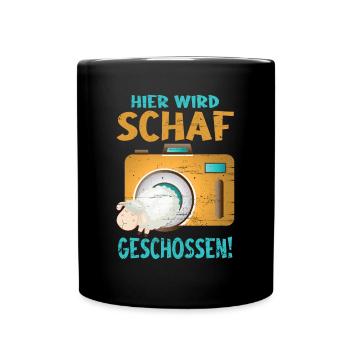 Fotografie: Schafe werden hier geschossen Fotograf - Tasse einfarbig - Schwarz - Vorne