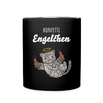 Konfetti Engelchen Karneval Köln Fasching Konfetti - Tasse einfarbig - Schwarz - Vorne