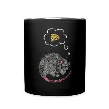 Chemise de couchage Propriétaire souris Souris Fromage Cheese Lovers - Mug uni - noir - Devant