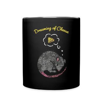 Chemise de couchage Propriétaire de souris Souris maison Fromage d’amour fromage - Mug uni - noir - Devant