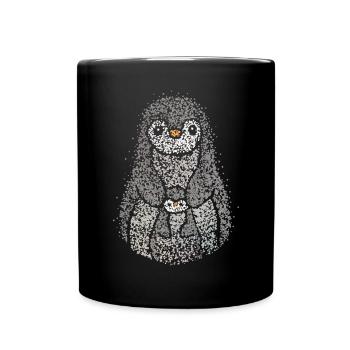 Mama Pinguin Pinguine Liebhaber Familie Geschenk - Tasse einfarbig - Schwarz - Vorne