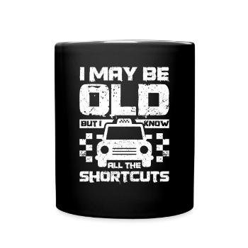 Old taxi driver know all the shortcuts - Tasse einfarbig - Schwarz - Vorne