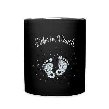 Babybauch Schwangere Mama Mutter Babyparty Baby - Tasse einfarbig - Schwarz - Vorne