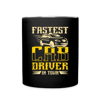 Fastest cab driver in town - Full Colour Mug - black - Front