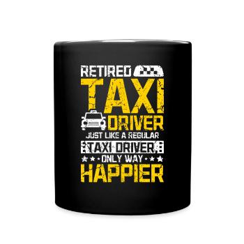 Retired happy taxi driver - Full Colour Mug - black - Front