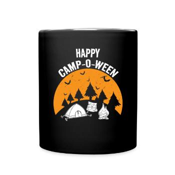 Happy Camp O Ween Pumpkin, Camping - Full Colour Mug - black - Front