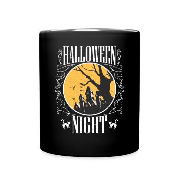 Halloween Night Trick Or Treat Happy Halloween - Tasse einfarbig - Schwarz - Vorne