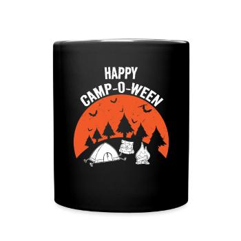 Happy Camp O Ween Pumpkin, Camping - Full Colour Mug - black - Front