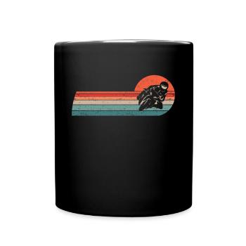 Motorradfahrer Motorcycle Moped Motorrad - Tasse einfarbig - Schwarz - Vorne