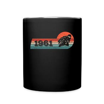 Motocycliste né en 1961 Anniversaire Cyclomoteur - Mug uni - noir - Devant