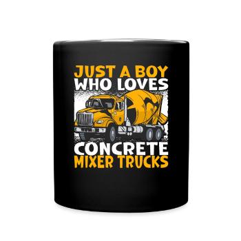 Concrete paver Just a boy who loves concrete - Full Colour Mug - black - Front