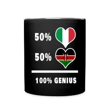 Italien und Kenia genial / Geschenk - Tasse einfarbig - Schwarz - Vorne