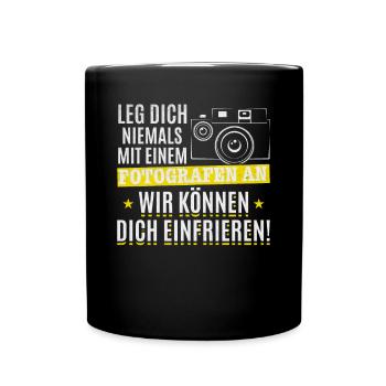 Fotograf Lustig Kamera Fotografie Lustiges - Tasse einfarbig - Schwarz - Vorne