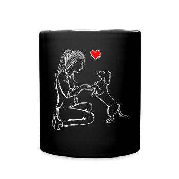 Chiens teckels Amour Teckel Teckel Maîtresse - Mug uni - noir - Devant
