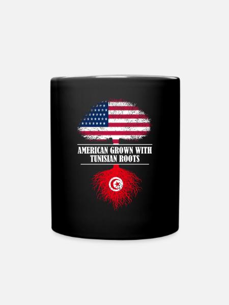 Américain cultivé avec des racines tunisiennes drapeau - Mug uni - noir