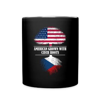 American grown with Czech roots flag - Tasse einfarbig - Schwarz - Vorne