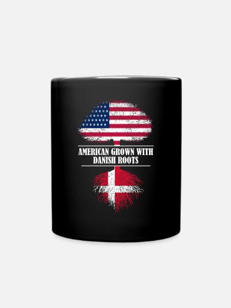 American grown with Danish roots Denmark - Tasse einfarbig - Schwarz