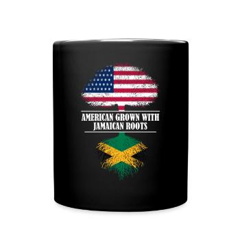 American grown with Jamaican roots flag - Tasse einfarbig - Schwarz - Vorne