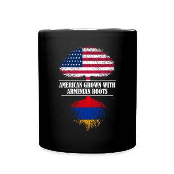 American grown with Armenian roots flag - Tasse einfarbig - Schwarz - Vorne