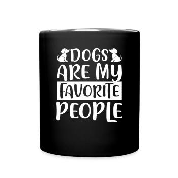 Les chiens sont mes personnes préférées - Mug uni - noir - Devant