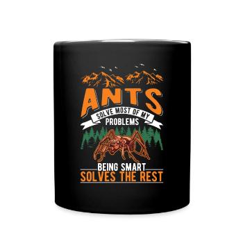 Ameisen Ameisenfarm Ameisenhaufen Feuerameisen - Tasse einfarbig - Schwarz - Vorne