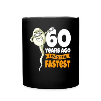 60th birthday gift sperm 60 years old - Full Colour Mug - black - Front