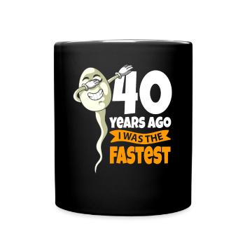 40th birthday gift sperm 40 years old - Full Colour Mug - black - Front