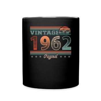 Millésime 1962 Année de naissance 1962 Anniversaire Hommes - Mug uni - noir - Devant