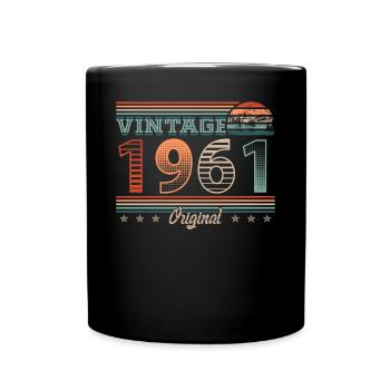Millésime 1961 Année de naissance 1961 Anniversaire Hommes - Mug uni - noir - Devant