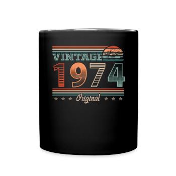 Millésime 1974 Année de naissance 1974 Anniversaire Hommes - Mug uni - noir - Devant