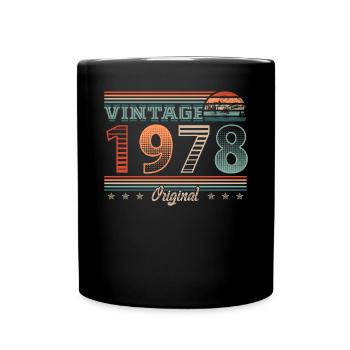 Vintage 1978 Year of birth 1978 Birthday Men - Full Colour Mug - black - Front