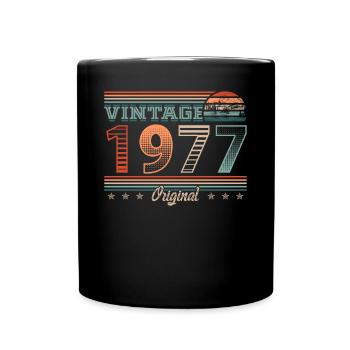 Vintage 1977 Year of birth 1977 Birthday Men - Full Colour Mug - black - Front