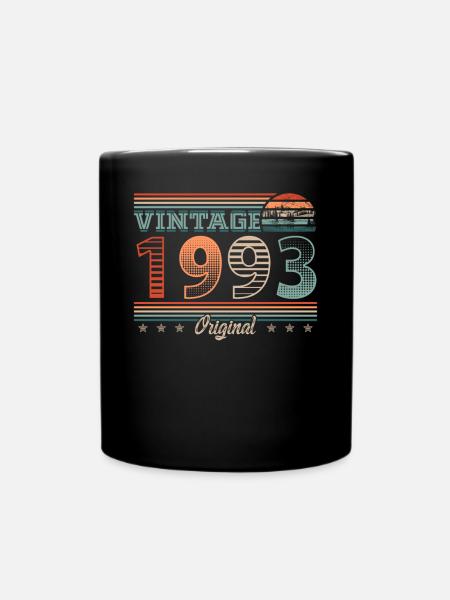 Vintage 1993 Year of birth 1993 Birthday Men - Full Colour Mug - black