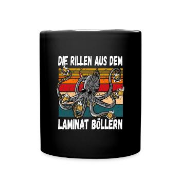Die Rillen aus dem Laminat Böllern Trinkspruch - Tasse einfarbig - Schwarz - Vorne