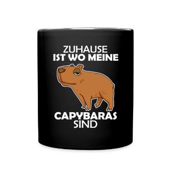 Capybara - Tasse einfarbig - Schwarz - Vorne