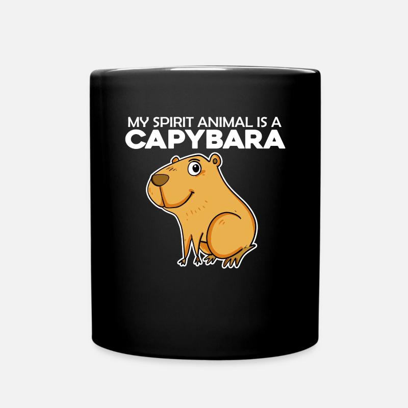 Capybara Wasserschwein - Tasse einfarbig - Schwarz