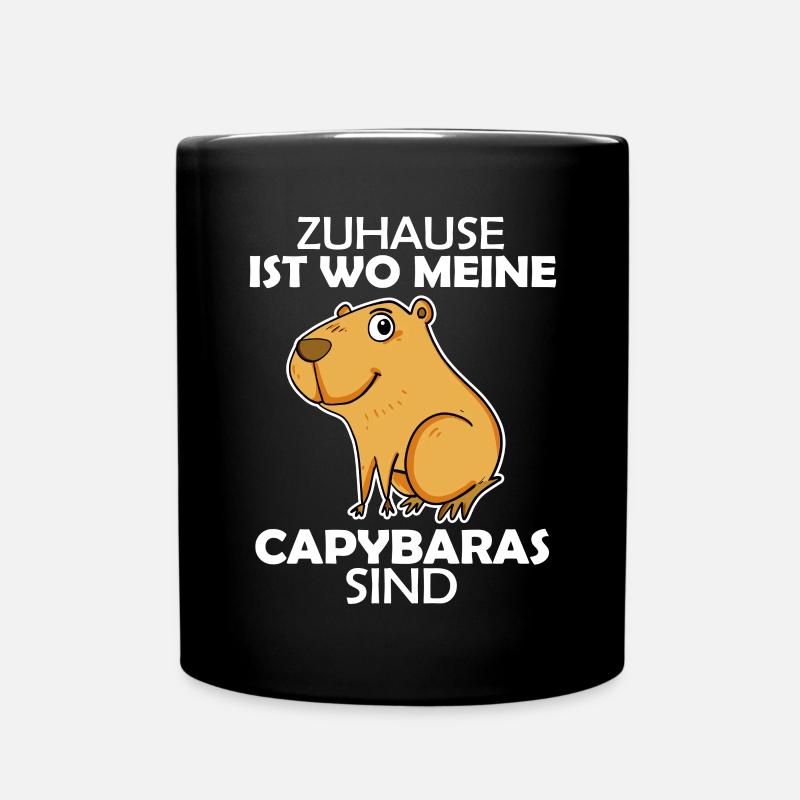Capybara Wasserschwein - Tasse einfarbig - Schwarz